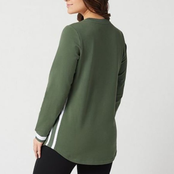 Denim & Co Long-Sleeve Tunic with Striped Rib 2168 - Picture 2 of 3